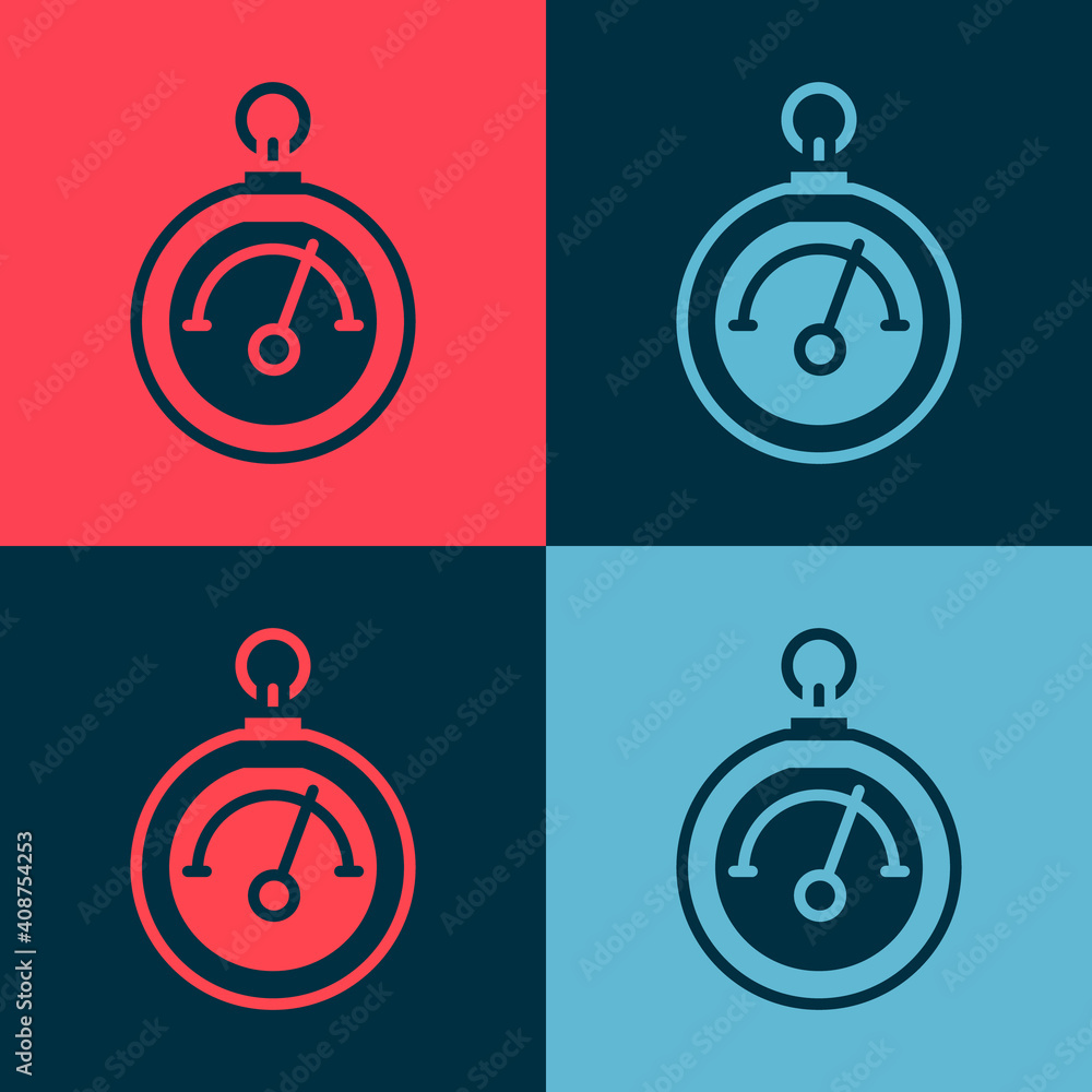 Poster pop art barometer icon isolated on color background. vector.