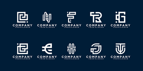monogram logo set modern, simple for business