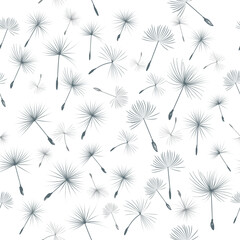 Fashion vector pattern with dandelions seeds