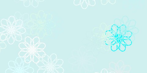 Light Blue, Green vector natural artwork with flowers.