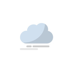 Fog and cloud. Flat icon. Isolated weather vector illustration