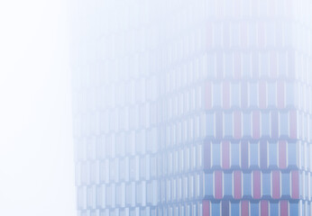 modern high rise hidden in mist