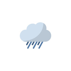Rain and cloud. Flat icon. Isolated weather vector illustration