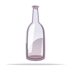 Empty glass bottle vector isolated illustration