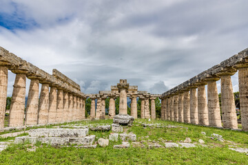 Temple of Hera (Basilica di Paestum) in Paestum, Italy.
