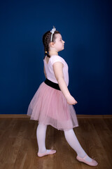 Balerina dancer girl on blue background © erika8213