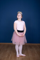 Balerina dancer girl on blue background © erika8213