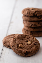 chocolate chip cookies and milk