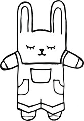 bunny rabbit hare hand drawn vector doodle