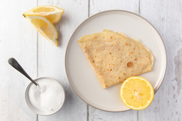 crepe with lemon and sugar