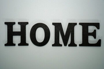 the word home on a white background