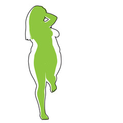 Vector conceptual fat overweight obese female vs slim fit healthy body after weight loss or diet with muscles thin young woman isolated. Fitness, nutrition or fatness obesity, health silhouette shape