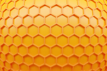 3d illustration of a yellow honeycomb monochrome honeycomb for honey. Pattern of simple geometric hexagonal shapes, mosaic background. Bee honeycomb concept, Beehive