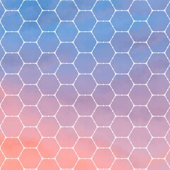 Obraz premium 手描きの柄の入った鮮やかなピンクの空の背景