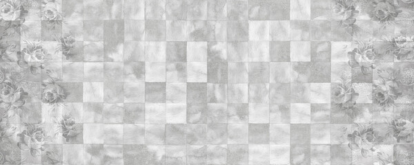 cement floor background with silver checkered seamless pattern