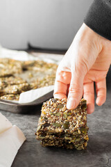 Seed gluten free and dairy free crackers