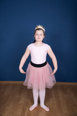 Balerina dancer girl on blue background © erika8213