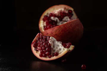 Pomegranate on a dark background