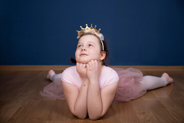 Balerina dancer girl on blue background © erika8213