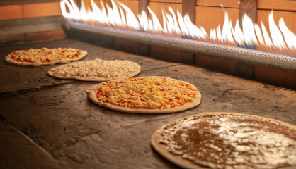 Arabic food Manakish baked in the gas oven.