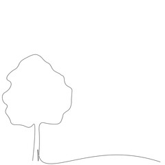 Tree silhouette on white background, vector illustration