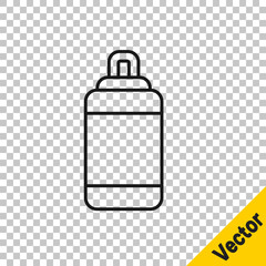 Black line Punching bag icon isolated on transparent background. Vector.