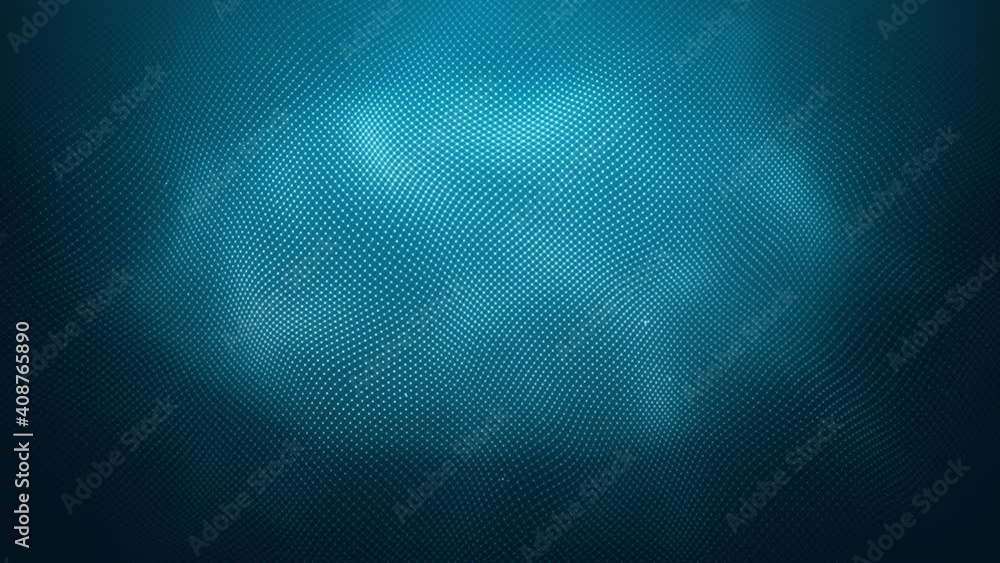 Poster abstract glowing mesh waving fx with lens background loop/ 4k animation of an abstract fractal backg