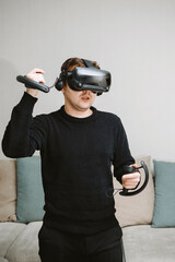 Man with the virtual reality glasses