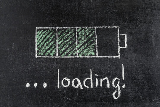 battery loading indicator showing loading and LOADING text