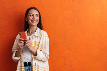 Portrait of a smiling attractive casual woman