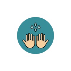 Hand wash flat vector icon. Clean hands flat vector icon