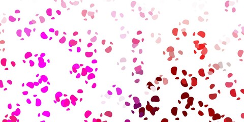 Light purple, pink vector pattern with abstract shapes.