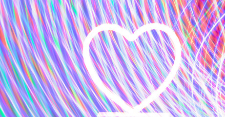 Abstract light image using multiple color filters with heart shape light.