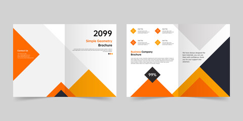 Simple style geometric bi-folding brochure