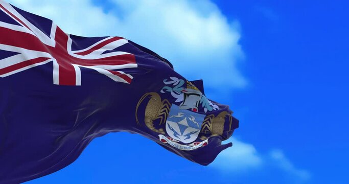 Seamless loop of Tristan da Cunha flag.