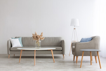 Boho, minimal, Scandinavian and simple living room style