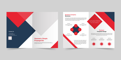 Naklejka na ściany i meble Clean geometric company creative brochure vector template