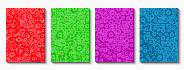 Set of cover templates. Rounded curved smooth shapes in different colors.