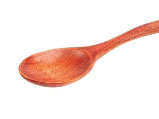 Vintage empty wooden spoon isolated on the white background