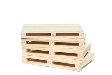 empty wooden pallet isolated on white background.
