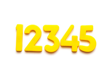 Simple set of numbers on a white background. Preschool learning of numbers.