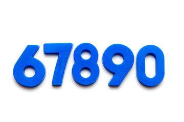 Simple set of numbers on a white background. Preschool learning of numbers.