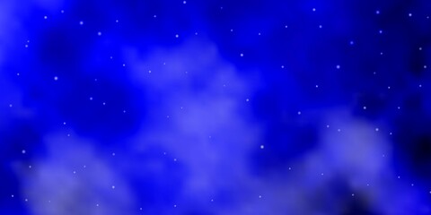 Naklejka na ściany i meble Dark BLUE vector background with colorful stars.