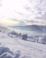 winter landscape in the mountains