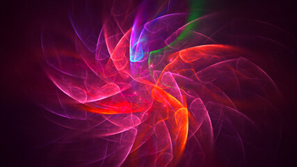 3D rendering abstract multicolor fractal light background