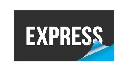 EXPRESS text written on black blue sticker.