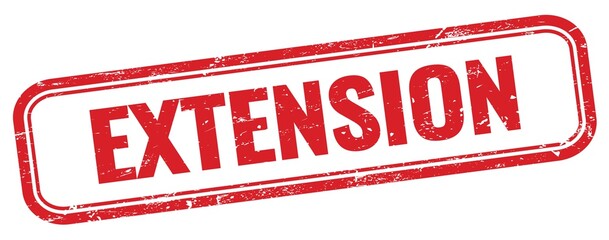 EXTENSION text on red grungy stamp.