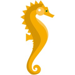 Seahorse underwater fish animal vector icon isolated