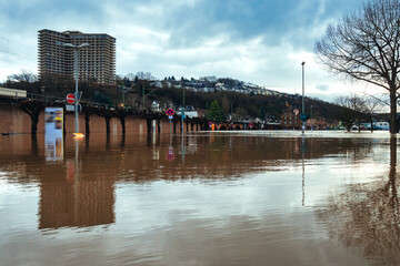 Flooding after heavy rainfall in Vallendar. The town of Vallendar is a medium-sized center in the...
