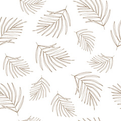 Simple palm leaves repeat pattern